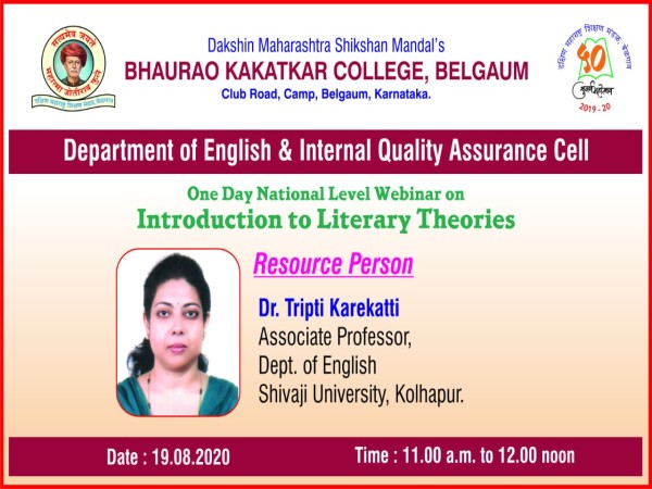 webinar on “Introduction to Literary Theories