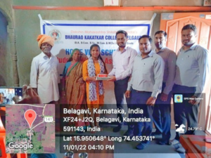 Bhaurao Kakatkar college, Science Department Staff , visited to the home of student Miss. Nikita S. Patil